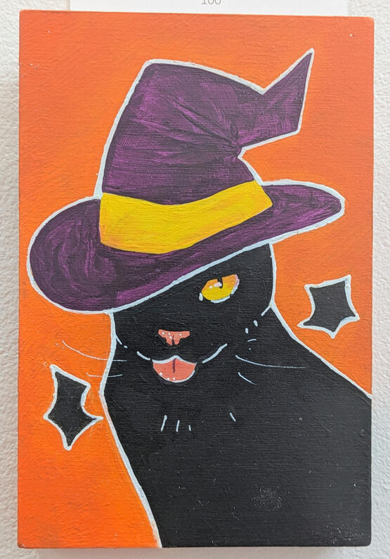 Cats with Hats: Witchy, Mixed Media