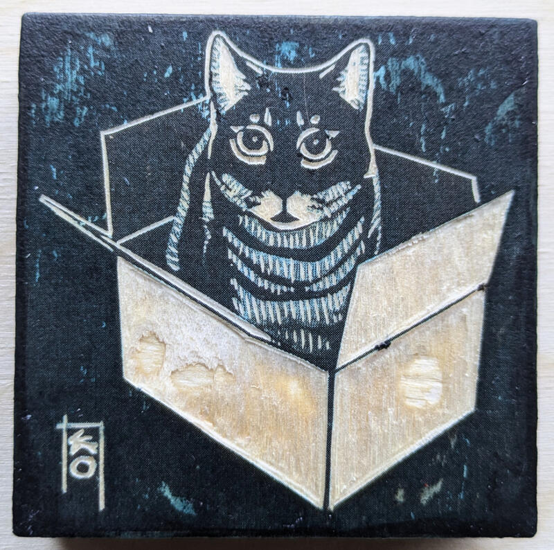 Jujube: Box, Woodcut and Mixed Media